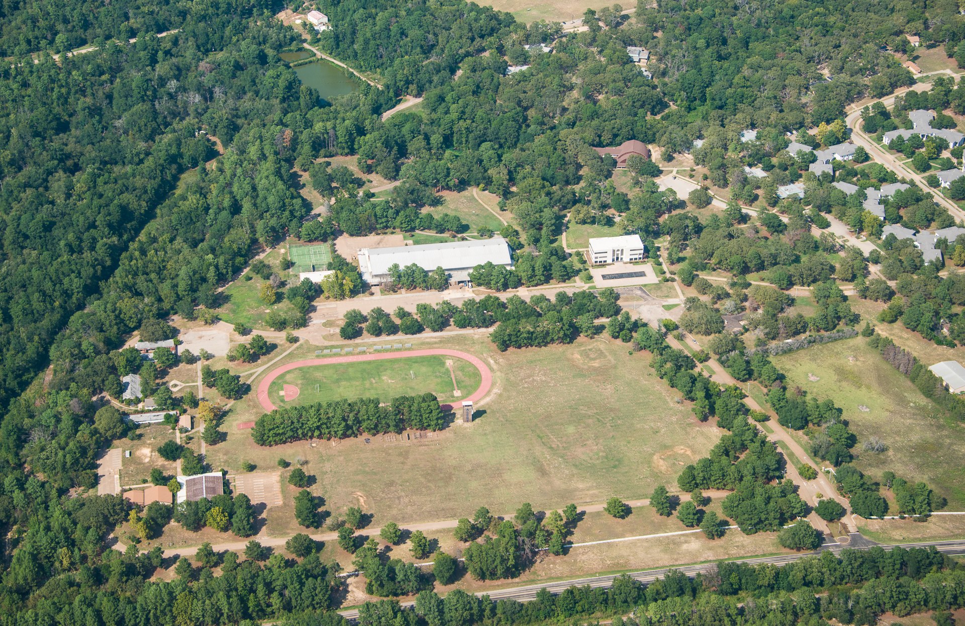 Aerial view of the Ambassador University campus in Big Sandy, Texas (1)
