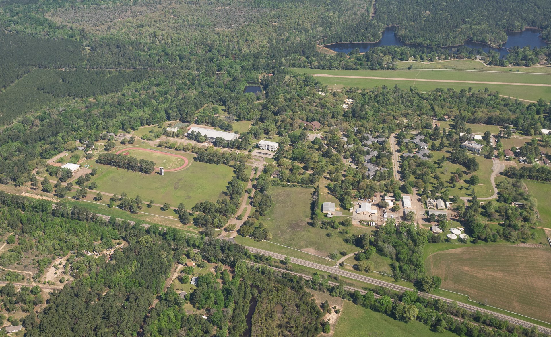 Aerial view of the Ambassador University campus in Big Sandy, Texas (2)