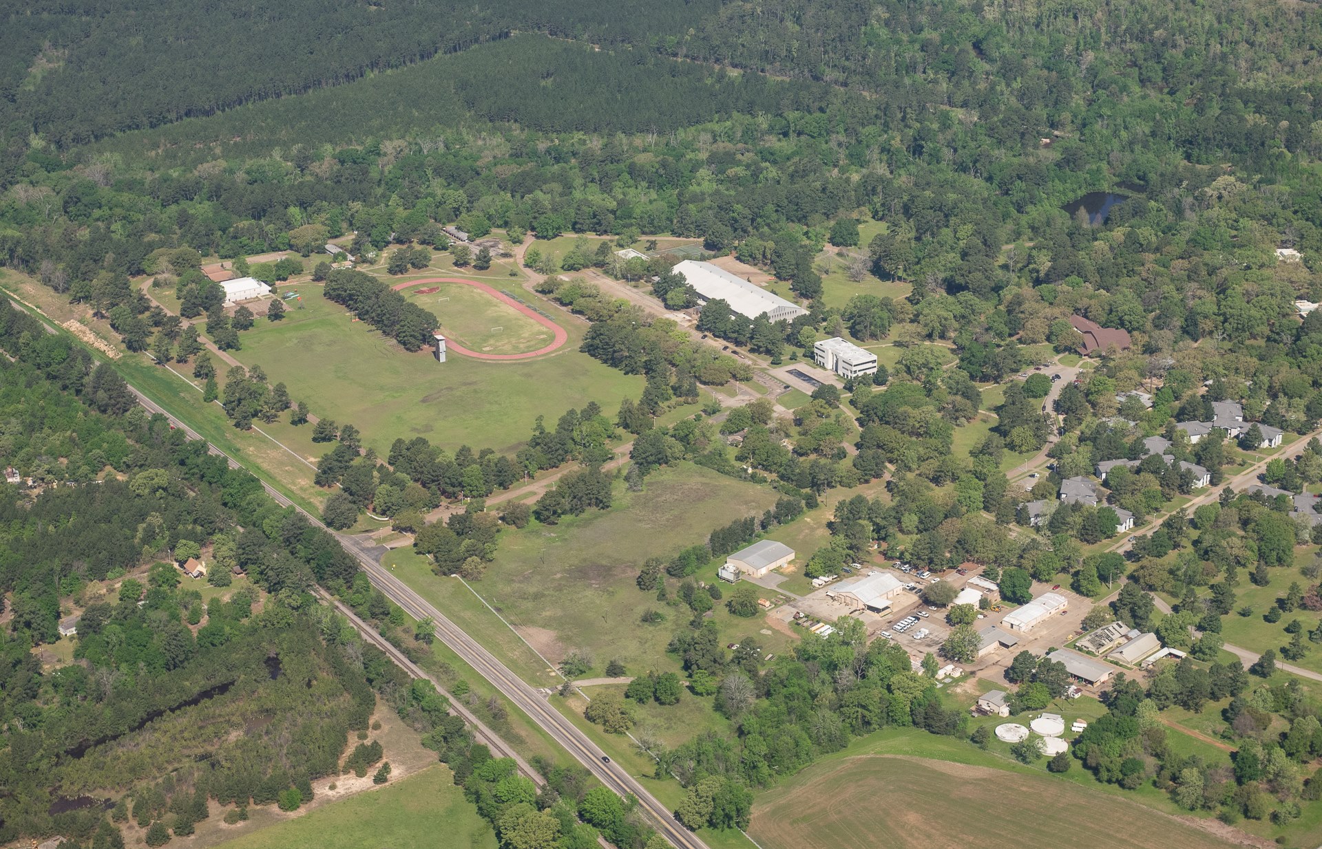 Aerial view of the Ambassador University campus in Big Sandy, Texas (3)
